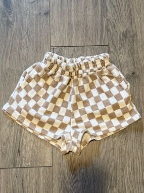 Checker terry cloth shorts